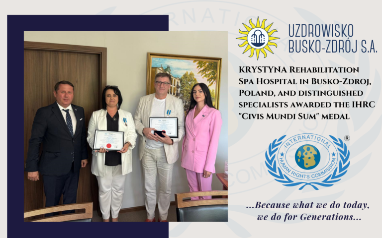 KRYSTYNA Rehabilitation Spa Hospital in Busko-Zdroj, Poland, and distinguished specialists awarded the IHRC “Civis Mundi Sum” medal