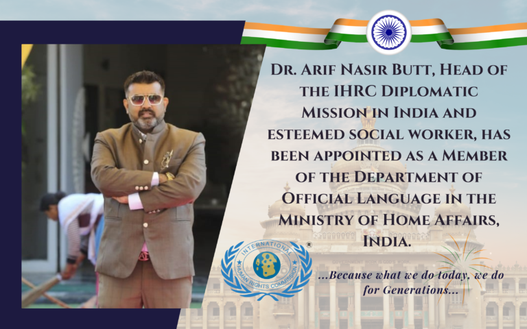 Dr. Arif Nasir Butt appointed as a member in the Ministry of Home Affairs of India