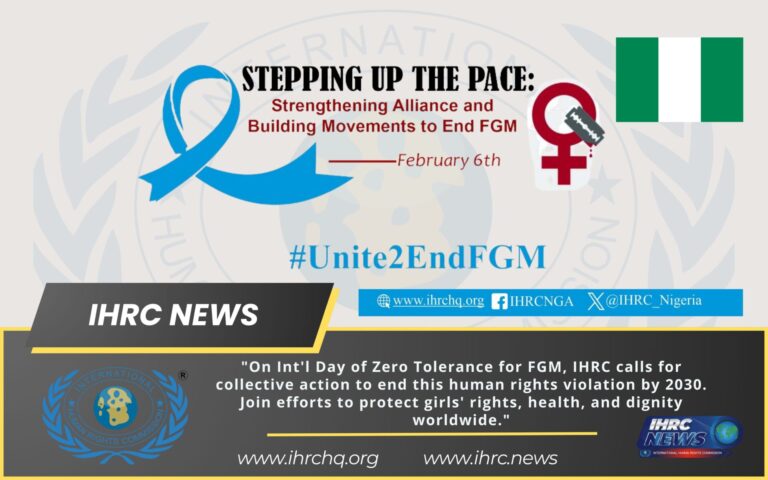 Int’l Day of Zero Tolerance for FGM: IHRC Calls for Decisive Action Against the Scourge