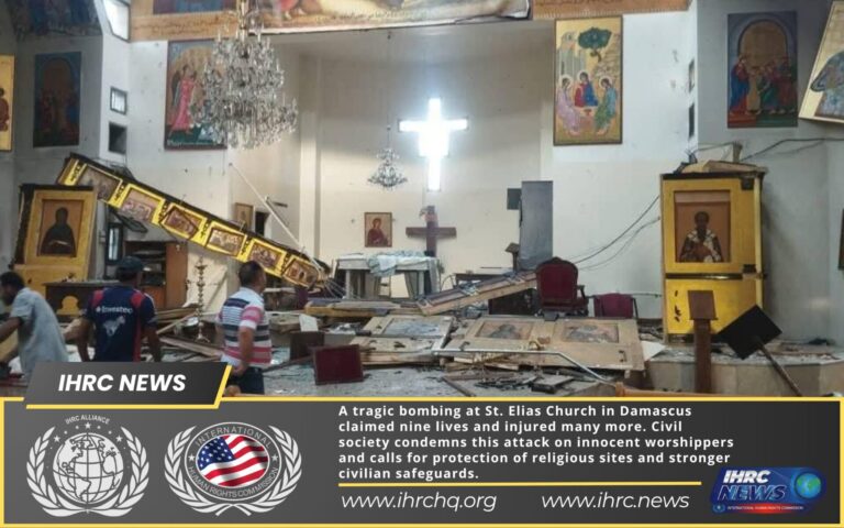 🟢 Bombing of St. Elias Church in Damascus — A Crime Against Innocents