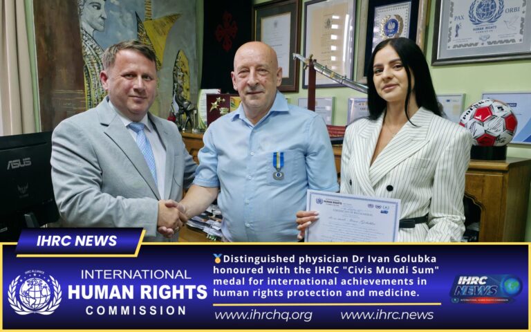 🏅Dr Ivan Golubka, MD, PhD Honoured with the “Civis Mundi Sum” Medal for Outstanding Achievements in Human Rights and Medicine
