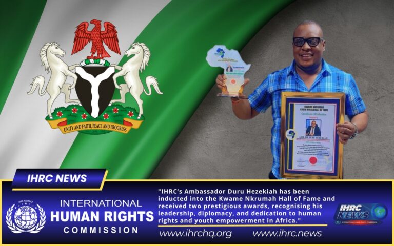 IHRC’s Ambassador Duru Hezekiah Honored with Kwame Nkrumah Hall of Fame Induction