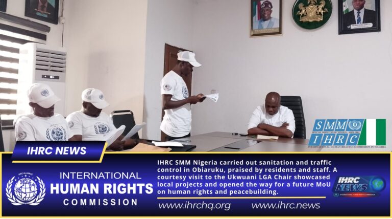 IHRC Commends Ukwuani LGA Chair and Leads Community Service in Obiaruku