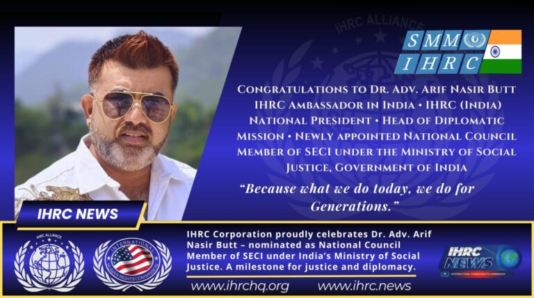 🌍 Dr. Adv. Arif Nasir Butt – A Distinguished Leader Bridging IHRC and SECI